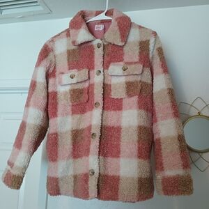Wonder Nation Pink and Cream Sherpa Jacket